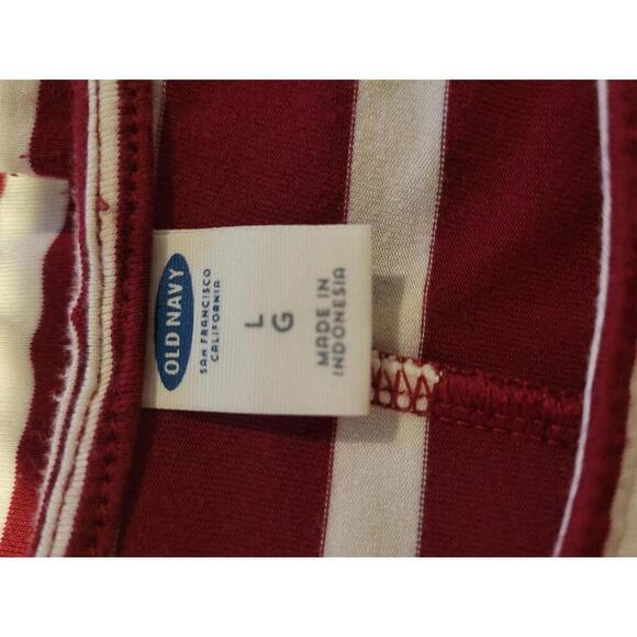 Old Navy large burgundy red & white stripe a-line dress - Picture 3 of 4